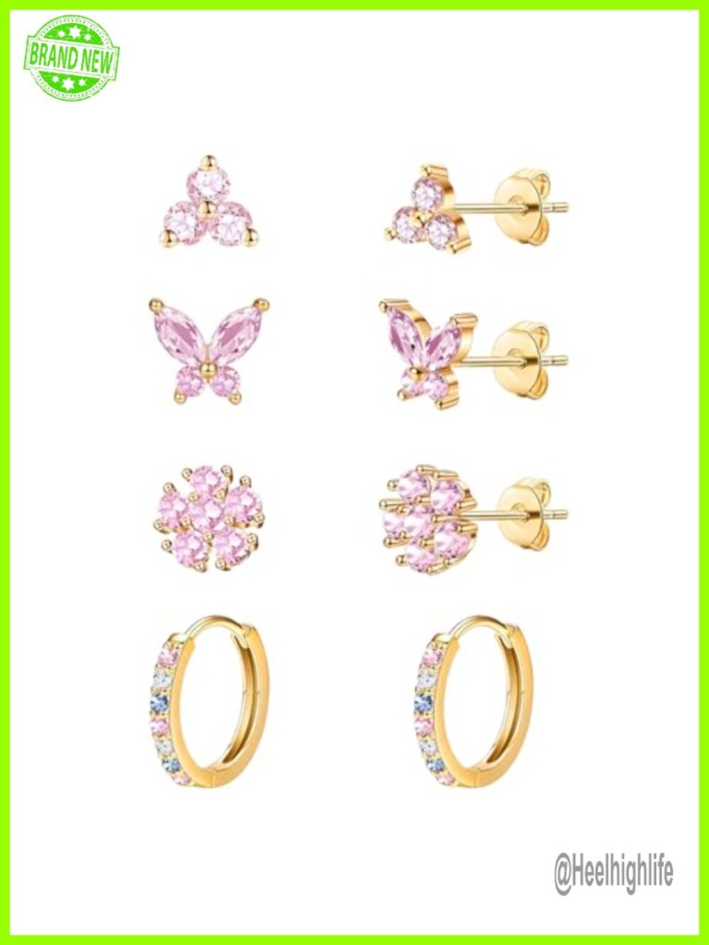 14K Gold Plated Hypoallergenic Stud Earrings for Women Girls